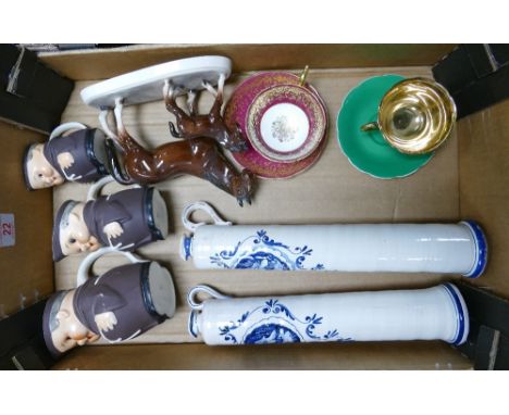 A mixed Collecion of Ceramics to include Spencer Stevenson Teacup and Suacer with similar Coalport example, Dutch Delft Style