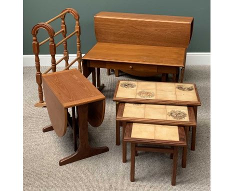 FURNITURE ASSORTMENT (5) - mid-Century style to include a tiled top nest of three tables, gate leg tables ETC