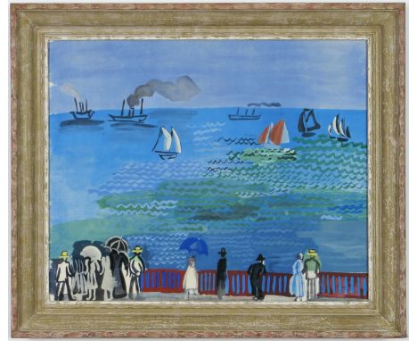 RAOUL DUFY, La Mer Du Havre, lithograph and pochoir, printed by Jacomet, French vintage frame: 58cm high, 68cm wide 