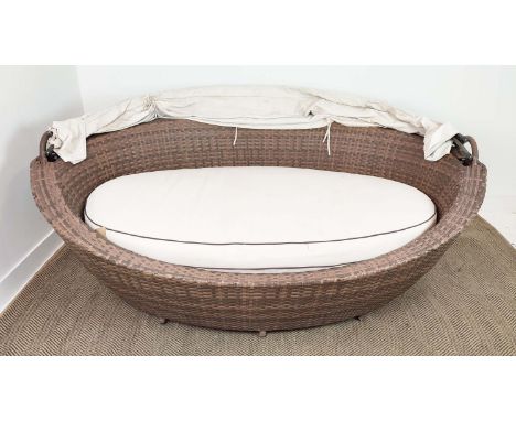 QUATROPI GARDEN DAYBED, with fold back canopy , 220 L x 97cm H. 