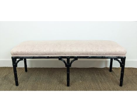 HALL SEAT, vintage faux bamboo design, 120cm x 41cm x 44cm. 