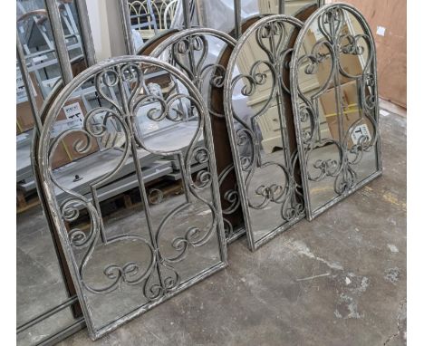 ARCHITECTURAL WALL MIRRORS, a set of four, 75cm H x 50cm W. (4) 