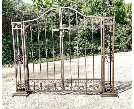 ARCHITECTURAL GARDEN GATE, wrought metal, 136cm high x 144cm wide x 28cm deep 