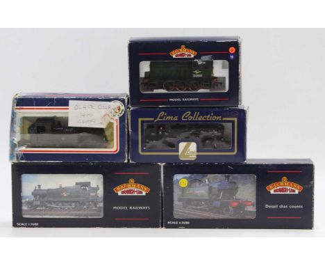Five boxed Lima and Bachmann locomotives to include a No. 4575 Prairie tank, a No. 32-126 4560 BR black tank loco and others