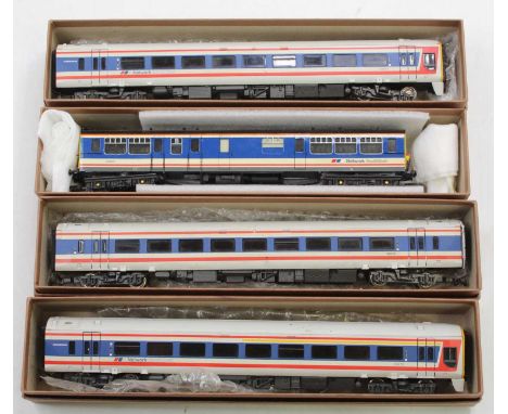 A collection of kit built and Bachmann 00 gauge Network South East passenger coaches and rolling stock to include a brass kit