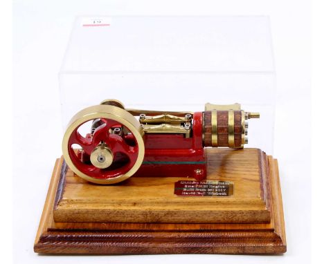 Chiltern Model Steam (CMS) stationary horizontal live steam mill engine, wooden clad single cylinder example, eccentric drive