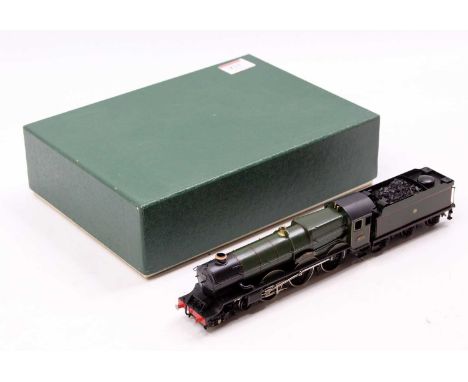 Fulgerex 00 Gauge model of a brass King George VI locomotive and tender, No.6028, GWR green with shirt button emblem, painted