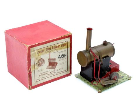 Bowman Models of Dereham PW201 stationary steam engine, housed boiler to power a horizontal single cylinder engine, with burn