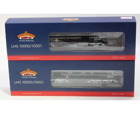 A Bachmann 21 DCC 00 gauge black &amp; chrome diesel locomotive group to include a No. 31-998 LMS 10001 early emblem locomoti