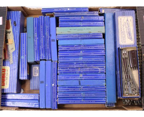 Large tray containing Hornby-Dublo items: D1 TPO Mail van set, including switch (VG-E); 12 electrically operated points; 17 m