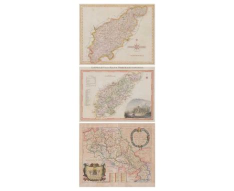 Three antique maps of Northamptonshire, including:Richard Blome, Map of the County of Northampton with its hundreds, hand-col