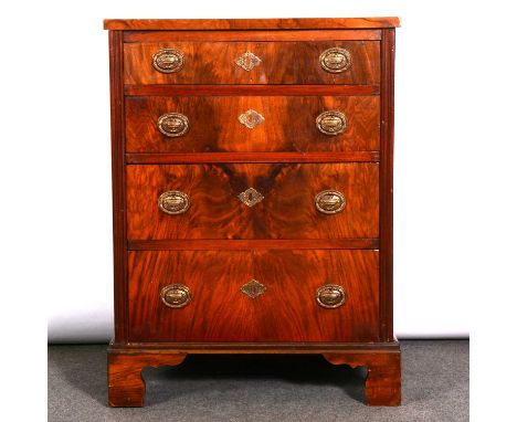 Mahogany chest of drawers, small proportions, four long graduating drawers, bracket feet, width 59cm, depth 48cm, height 78cm