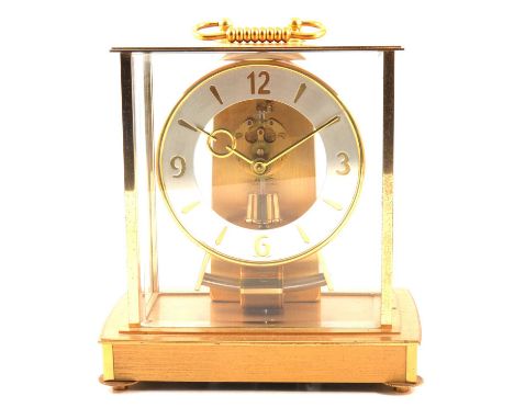 Kundo electronic mantel clock, brass case, 22cm.