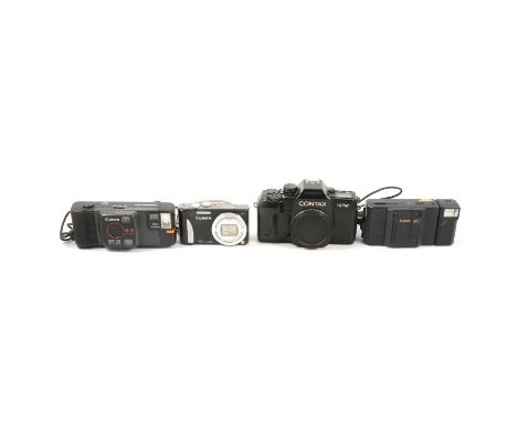 Ricoh RZ3000 film camera, Canon Snappy 50 camera; Canon MC film camera; Nikon L35 camera; Pentax Spoespio 24EW camera; Panaso