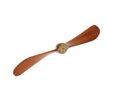 A FIRST WORLD WAR LAMINATED MAHOGANY AIRCRAFT GENERATOR PROPELLER, owned by William Whitwell, Royal Flying Corps, the inset h