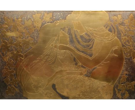AN ART NOUVEAU STYLE PRINTING PLATE, AFTER A POSTER BY WILLIAM HENRY BRADLEY (1868-1962), scratched into the surface BRADLEY 