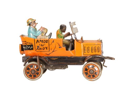 A MARX AMOS 'N' ANDY FRESH AIR TAXI CAB TOY, CIRCA 1930'S, tin, litho, clockwork. 20.5cm