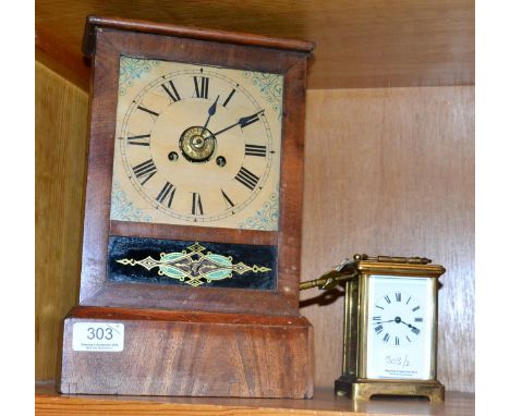 A French brass carriage timepiece and an American shelf clock 