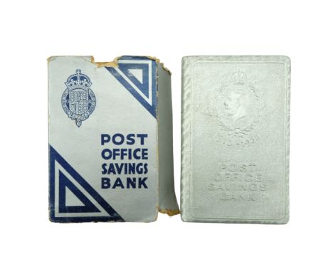 A 1935 George V Silver Jubilee Post Office Savings Bank, in original carton