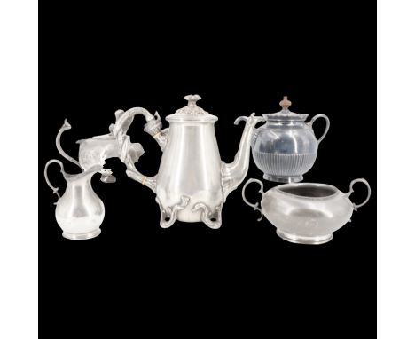 A Victorian EPBM Royle's Patent self-pouring teapot, by James Dixon &amp; Sons of Sheffield, together with a coffee pot with 