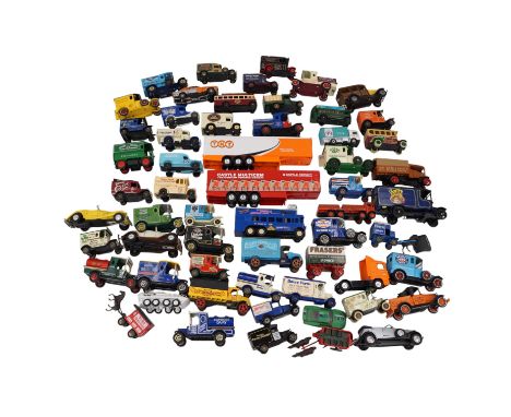 A group of vintage diecast cars and lorries including Corgi, Lledo and Matchbox 
