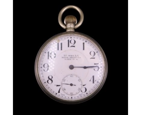 A Great Wat British Army No 1620 AG Moise Dreyfuss Mark IVA pocket watch, (a/f) 