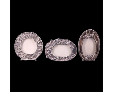 A Silver Scenes small photograph frame and two others, similar, tallest 7 cm