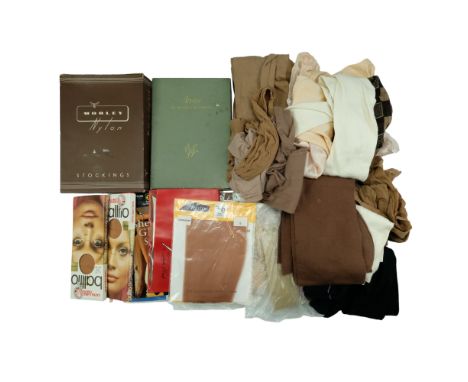 A variety of vintage and later woman's stockings and socks