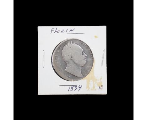 An 1834 William IV silver half crown coin