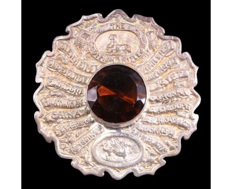 A Victorian Scottish Rifles Pipe Major's plaid brooch