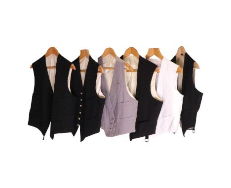 A collection of six vintage waistcoats