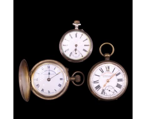 A late 19th / early 20th Century Eduard Kummer / EKB Interga Swiss "Railway Timekeeper" pocket watch, together with a late 19