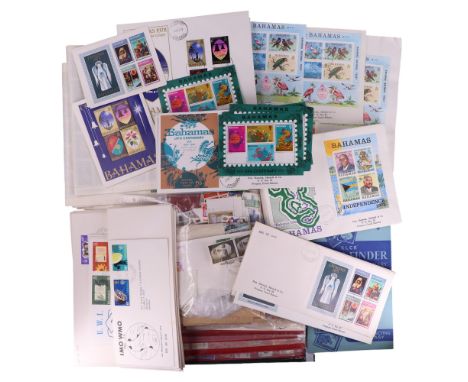 A group of stamps including largely QEII GB and commonwealth issues, Bahamas first day covers, mint stamps and stamp sheets, 