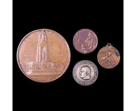 A Fascist Italian large bronze medallion commemorating the 1933 Monument to the Royal Carabiniere, together with an ONB / Ope