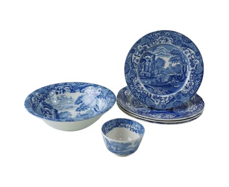 A Spode Italian ware bowl together with plates etc