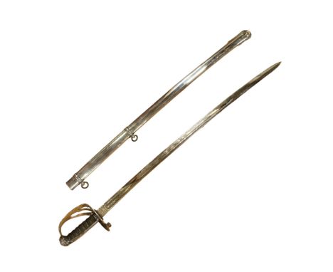 A Pattern 1845/54 Rifle Volunteers officer's sword by Wilkinson, the hilt guard rifles device incorporating a Guelphic crown,
