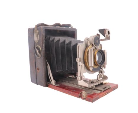 A mid-to-late 19th Century Houghton Ltd "The Tudor No 5" bellows camera