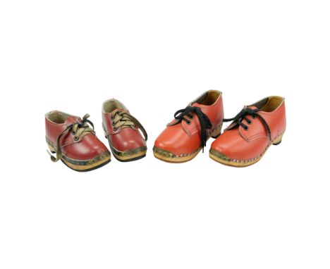 Two pairs of vintage children's clogs