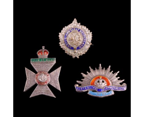 Great War enamelled silver King's Royal Rifle Corps and ANZAC sweetheart brooches together with an Argyll and Sutherland High