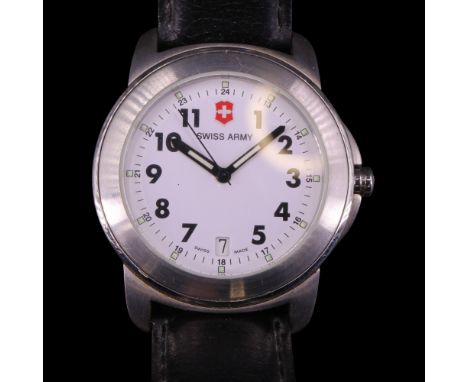 A Victorinox Swiss Army stainless steel wristwatch, having a quartz movement with date feature, the case water-resistant to 1