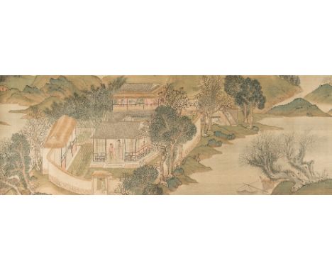 A Chinese hand scroll after Wen Cheng Ming based on the Red Cliffs ode inscribed and with red seal mark, 516cm x 30cm