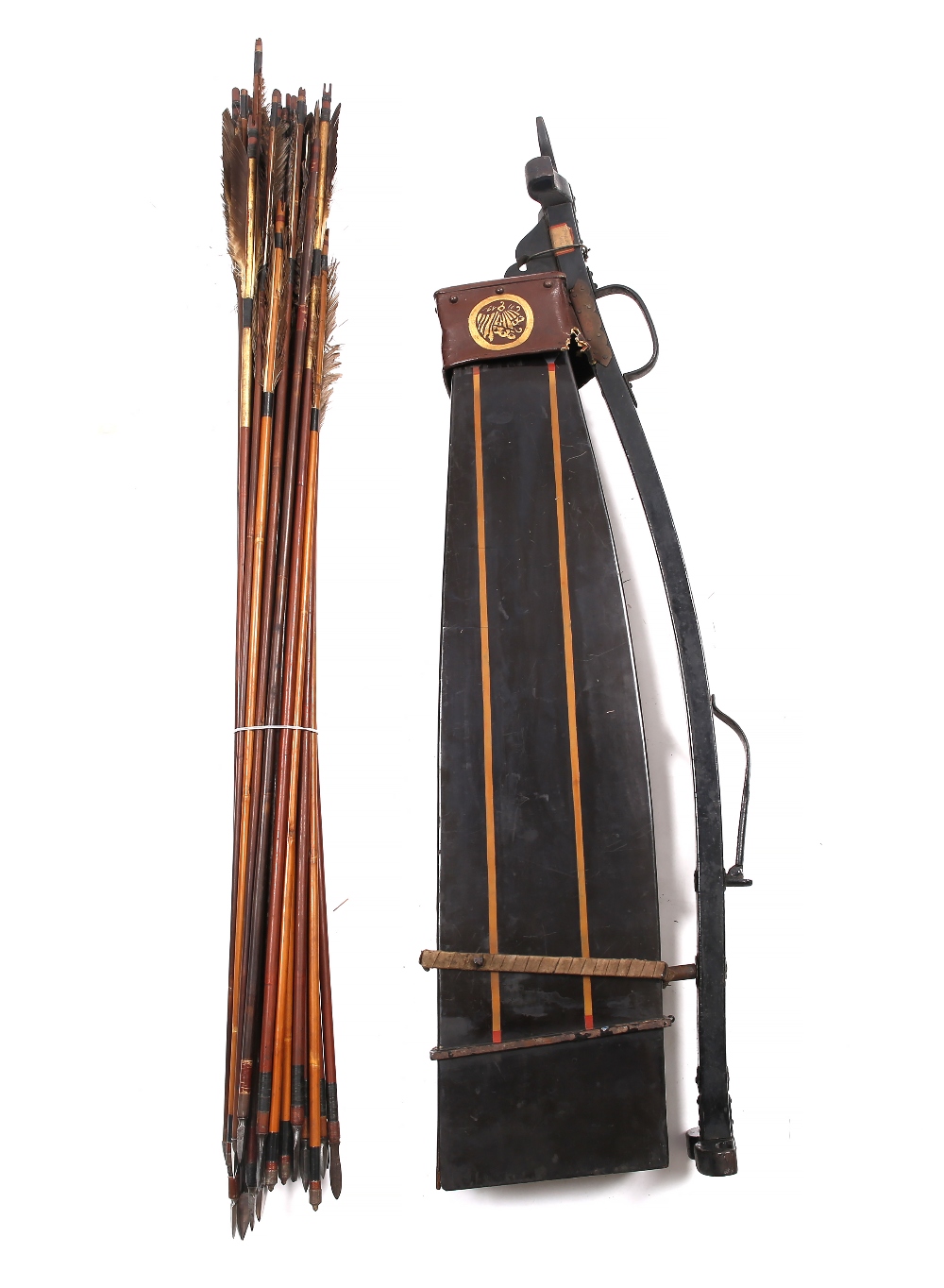 A Japanese Quiver on stand with arrows Edo period (19th Century) quiver ...