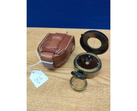 F. Barker &amp; Son Makers London compass with leather pouch. 
