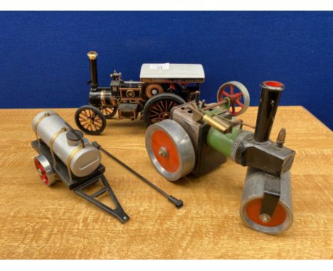 A Geo Caudwell Gedney Marsh Lincs Steam roller along with  Mahmod SR1a steam roller with small trailer 