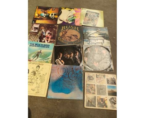 A selection of records included Rush caress of steel, the rolling stones, the beach boys and many others