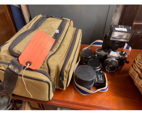Olympus camera 35mm SLR manual, various lenses, filters and flash 