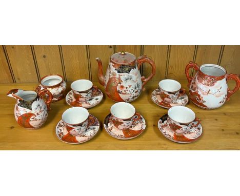 Antique Japanese Kutani ware tea service. 