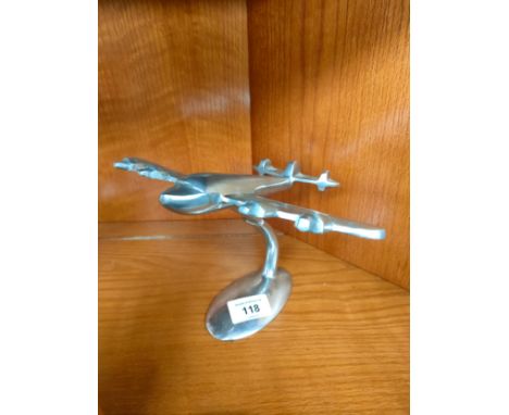 Art deco style aluminium desk top model aircraft 