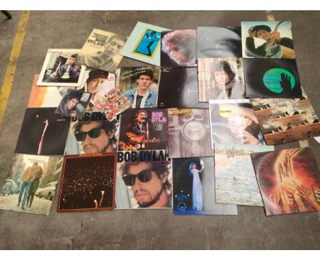 A collection of records to include Bob Dylan records , John lennon and others 