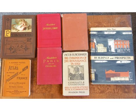 A Collection Of Seven Mixed Vintage Books to Include:Baedeker's Southern Germany, By Karl Baedeker,1907.Baedeker's Paris And 